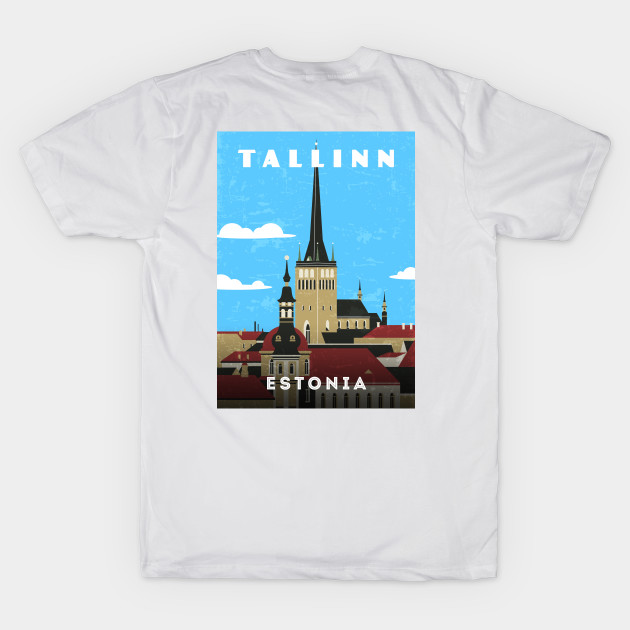 Tallinn, Estonia. Retro travel poster by GreekTavern